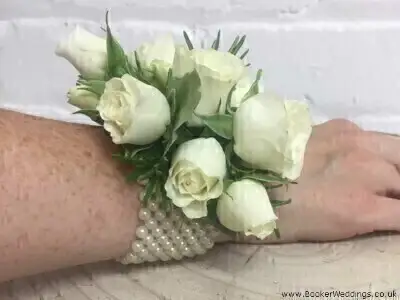 White online flower corsage